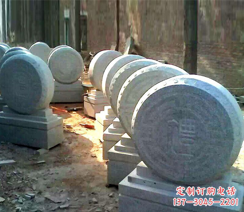 内江仿古石门墩招财抱鼓石雕