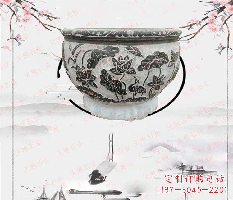 内江仿古石水缸石浮雕石雕,欧式古典设计