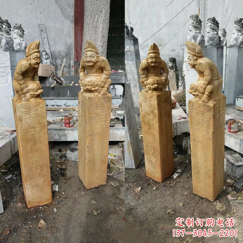 内江经典仿古拴马桩雕塑