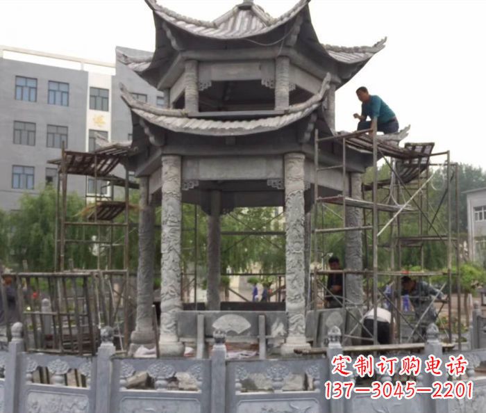 内江仿古双层石雕凉亭