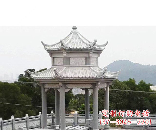 内江仿古双层石雕凉亭
