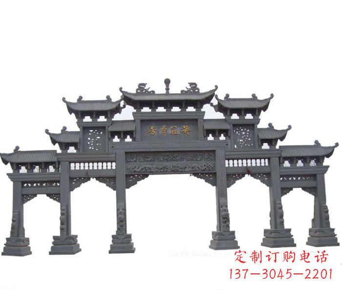 内江仿古五门牌坊石雕