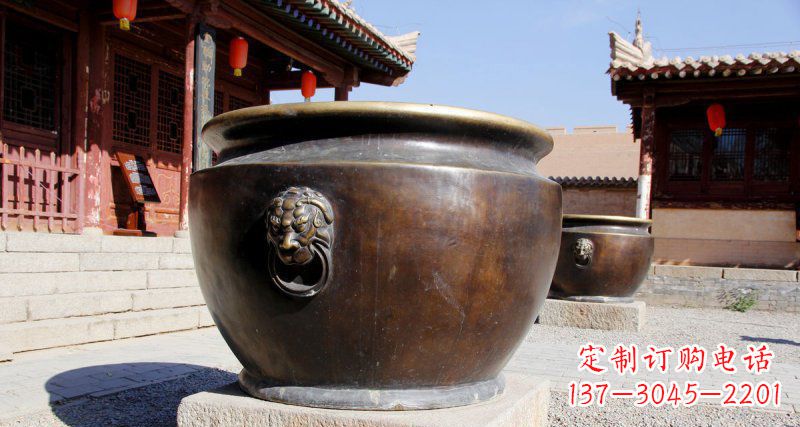 内江仿古圆形水缸铜雕