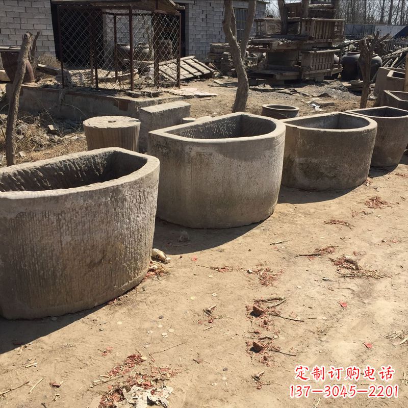 内江仿古做旧弧形石槽