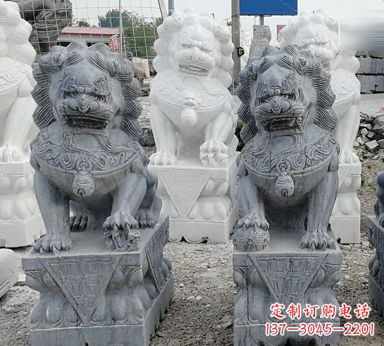 内江仿古青石狮子塑像