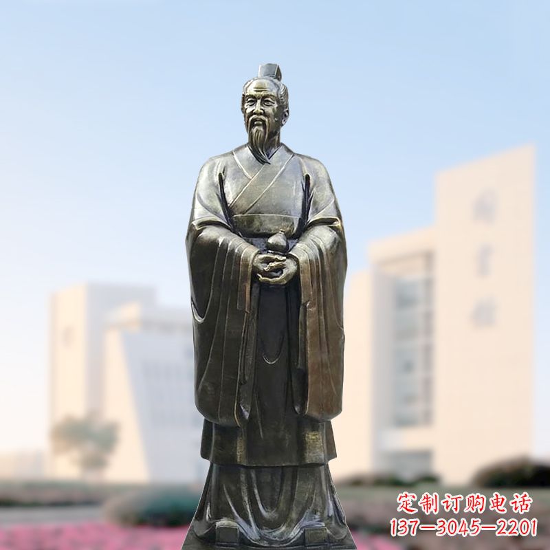 内江仿铜玻璃钢扁鹊雕塑
