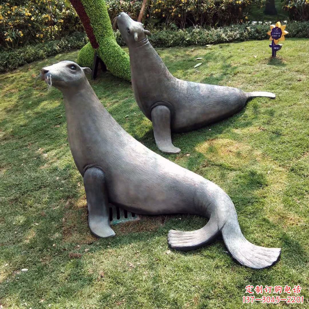 内江精美玻璃钢海豹雕塑