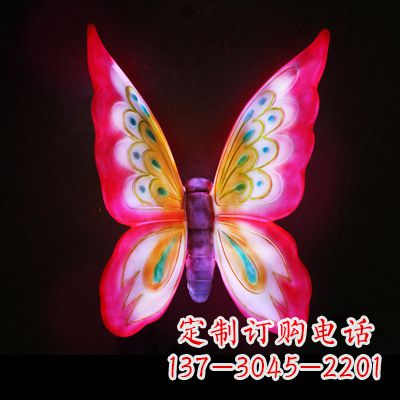 内江仿真蝴蝶_大号红色发光款70x50x30