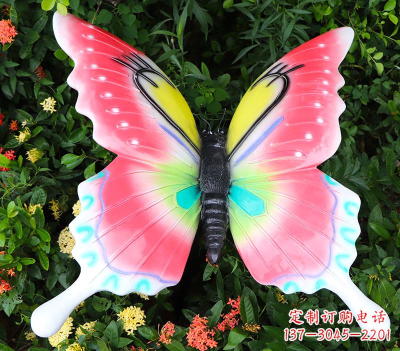 内江仿真蝴蝶摆件花园园林彩绘动物树脂雕塑