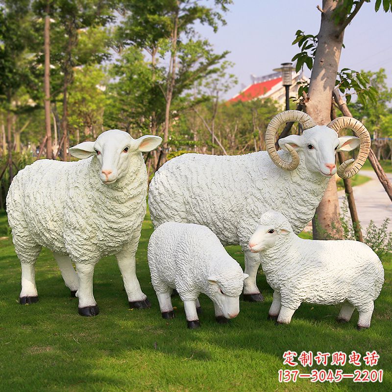 内江乡村绵羊雕塑 – 农家院庭院仿真动物摆件