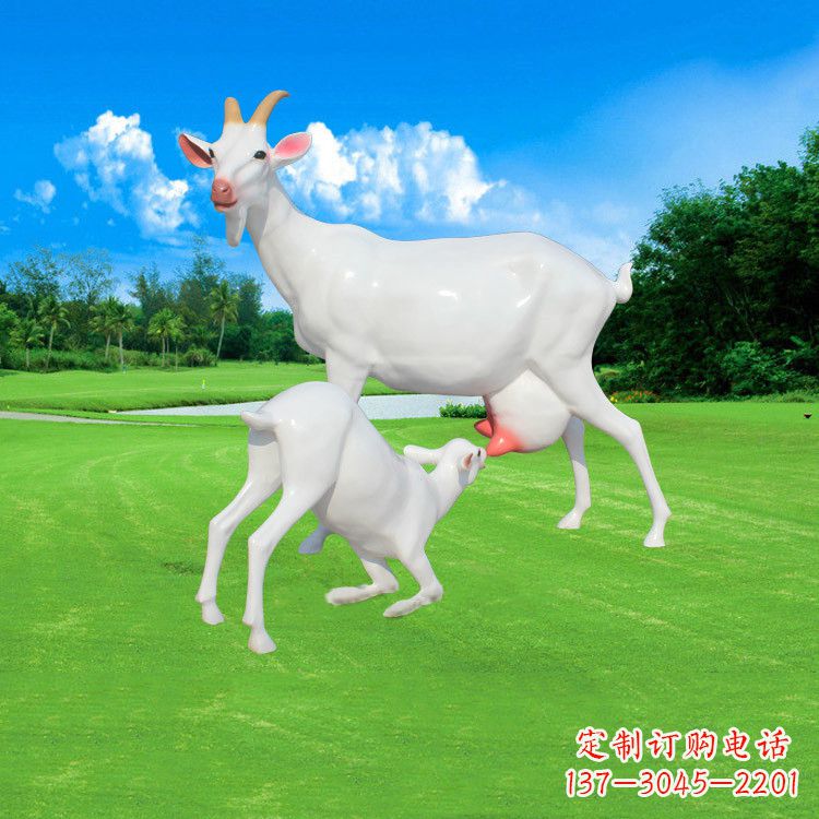 内江精美仿真羊羔羊跪乳雕塑