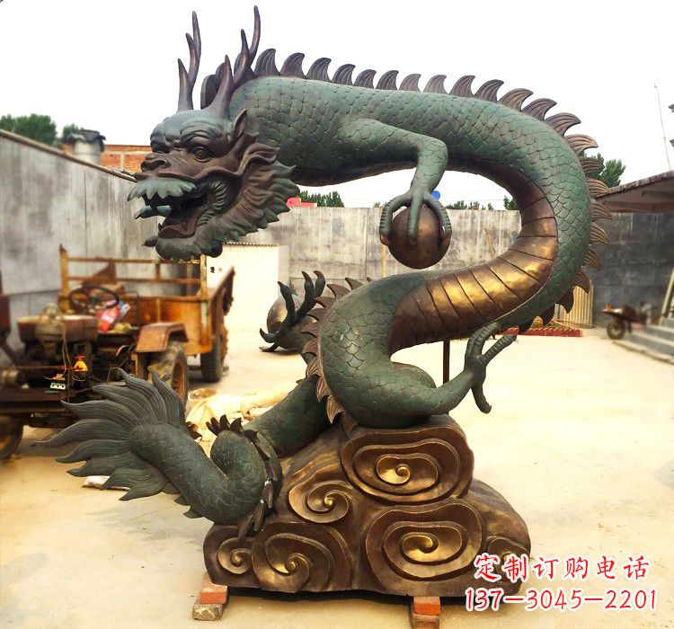 内江精致铜雕飞龙珠