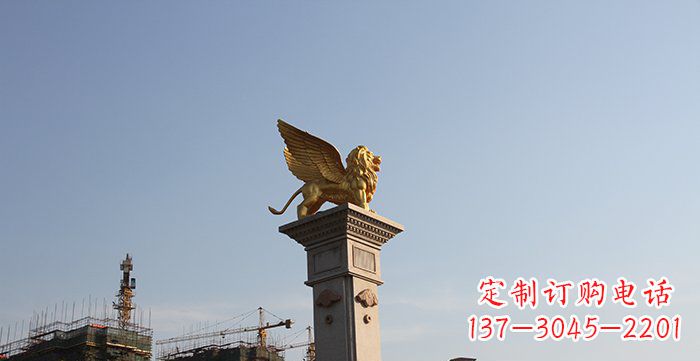 内江飞狮黄铜室内狮子雕塑