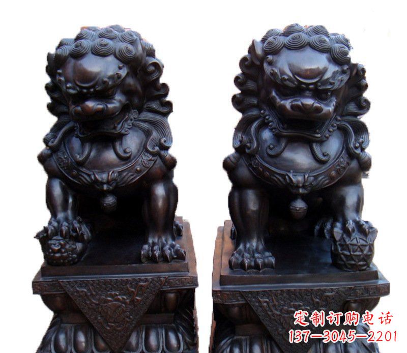 内江纯铜故宫狮子摆件雕塑