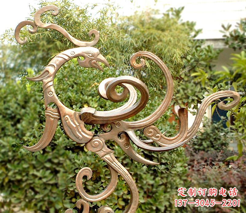 内江精美精致的凤凰铜雕