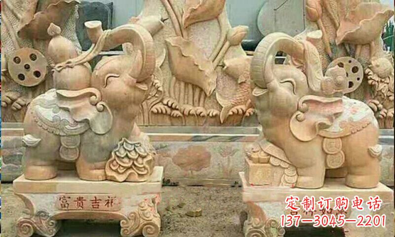 内江祥和典雅 富贵吉祥大象石雕