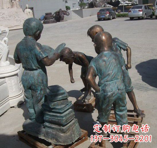 内江童话般的梦幻小孩铜雕塑