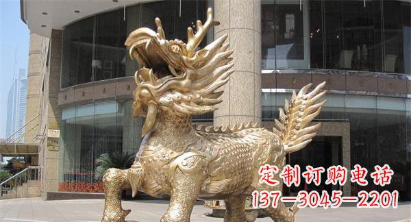 内江中领雕塑,定制精美麒麟神兽铜雕