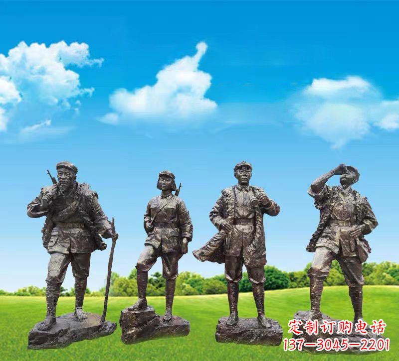 内江青铜雕刻-八路军战士雕塑