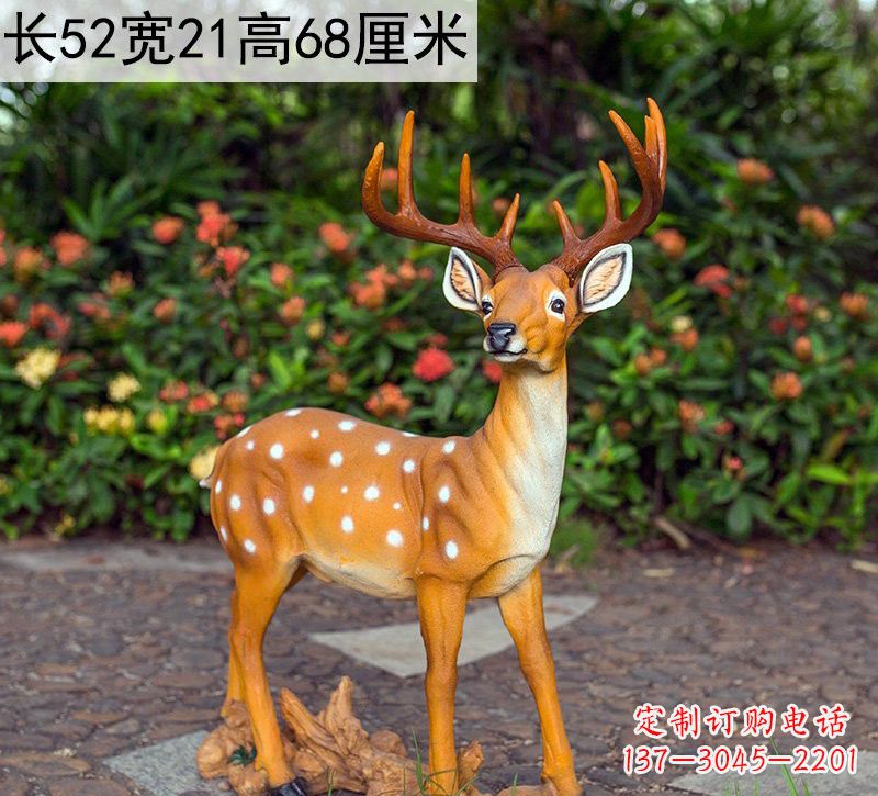 内江精美制作玻璃钢仿真梅花鹿雕塑