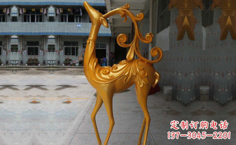 内江公园玻璃钢小鹿雕塑