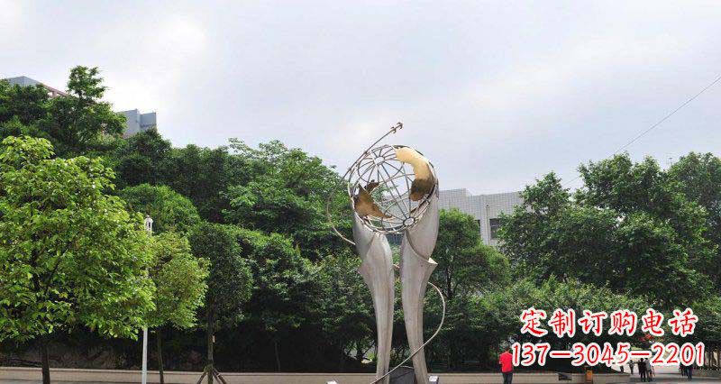 内江中领雕塑精致大气的不锈钢地球雕塑