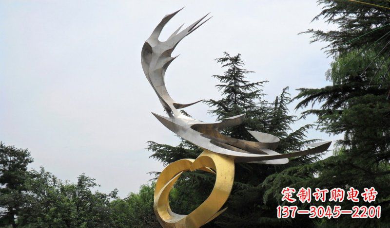 内江精美雕刻石膏抽象凤凰雕塑