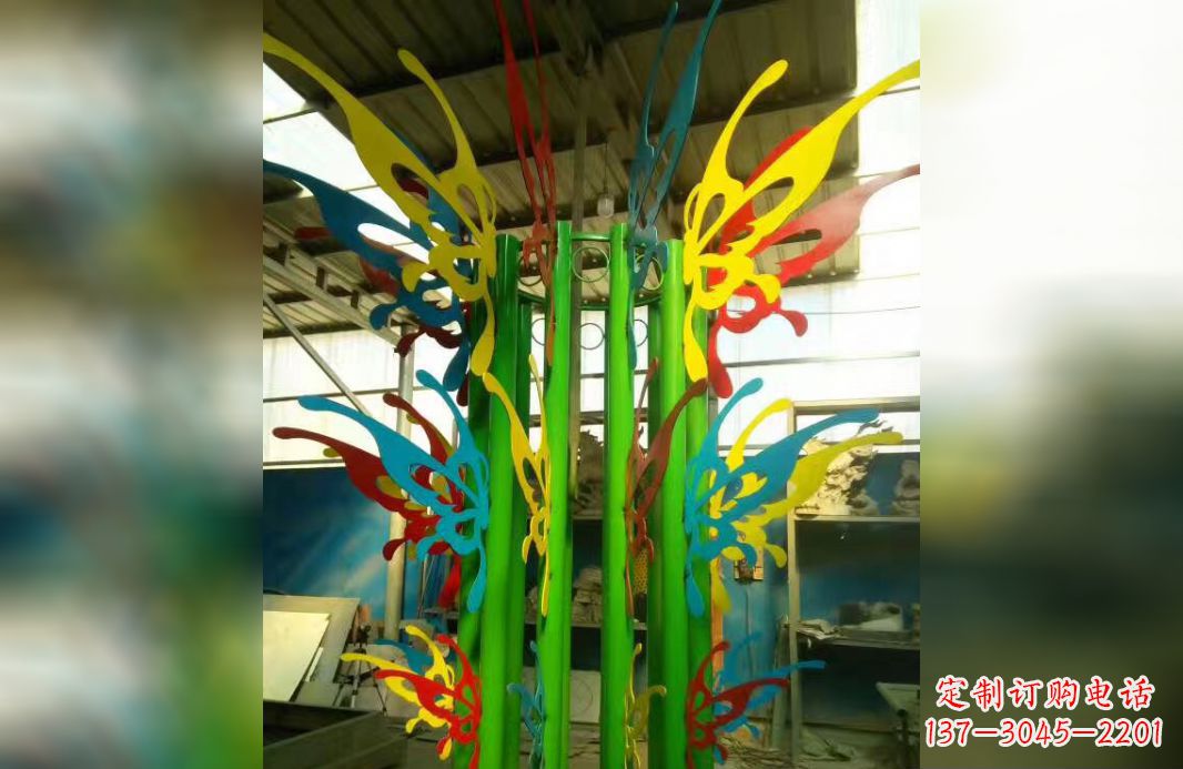 内江精致的不锈钢抽象蝴蝶景观雕塑