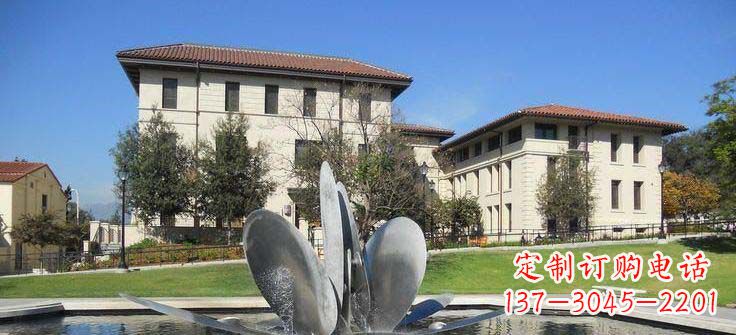 内江抽象花朵不锈钢喷泉雕塑