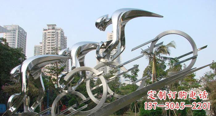 内江不锈钢自行车抽象雕塑