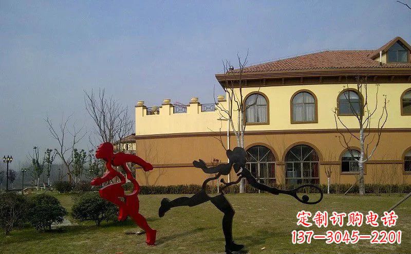 内江优雅的豪迈!不锈钢抽象运动员人物雕塑