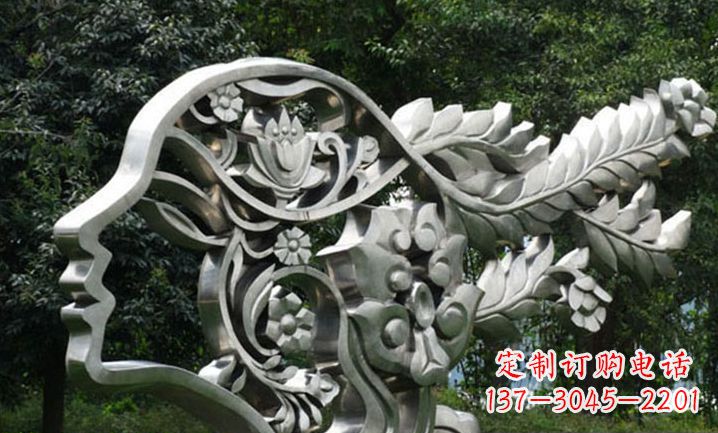 内江美丽如梦不锈钢美女雕塑