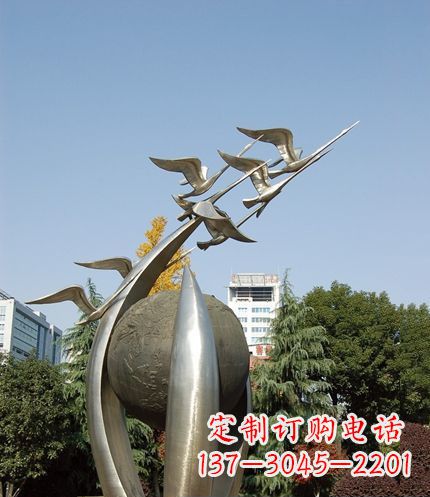 内江唯美 大雁不锈钢雕塑