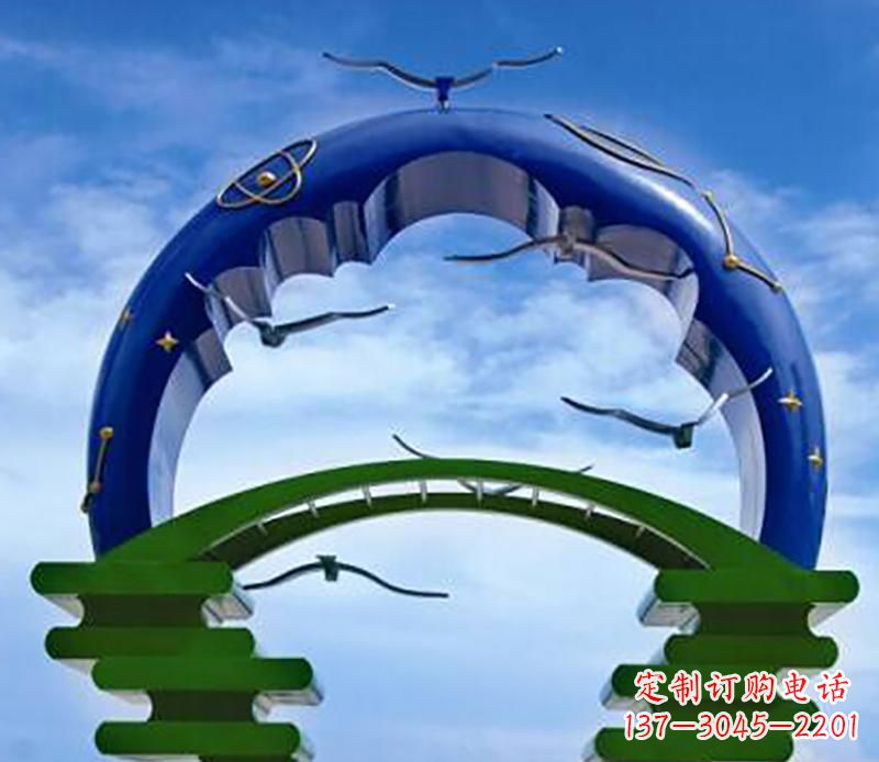 内江不锈钢帝王拱景观雕塑