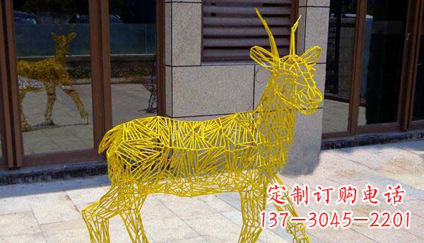 内江梦幻般的不锈钢小鹿大理石塑像