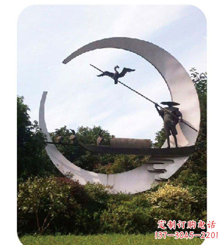 内江精致美观的不锈钢鸬鹚雕塑