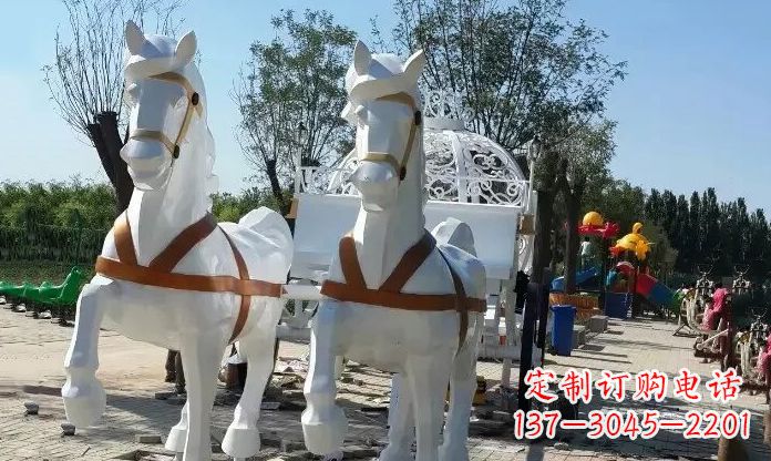 内江优雅迷人的不锈钢马车雕塑