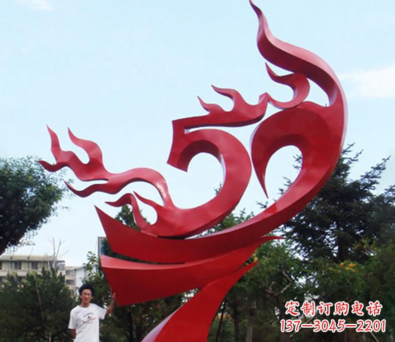 内江公园不锈钢飘带飞翔景观雕塑