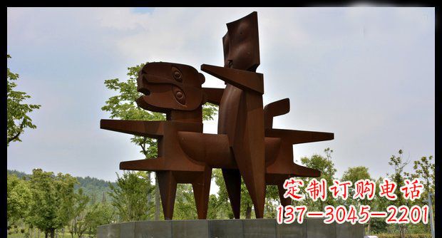 内江不锈钢人骑老虎雕塑