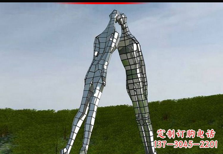内江爱的无限,不锈钢情侣人物雕塑