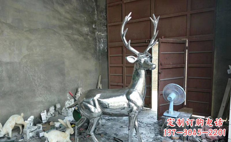 内江艺术精美的不锈钢鹿装置雕塑