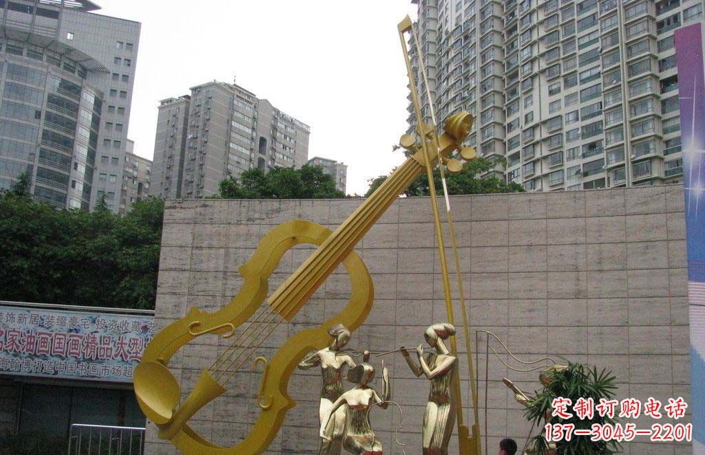 内江不锈钢演奏大提琴雕塑
