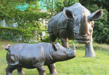 内江犀牛铜雕-公园园林草坪室内外装饰雕塑
