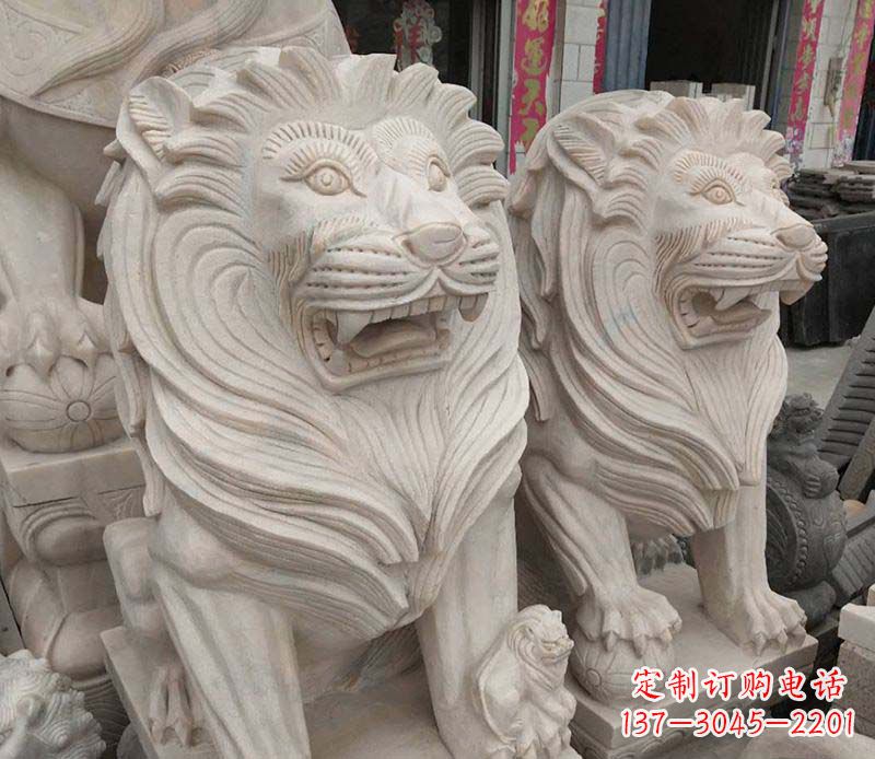 内江西洋狮石雕动物雕塑
