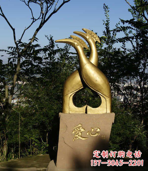 内江新中式装饰铜雕 孔雀景观雕塑