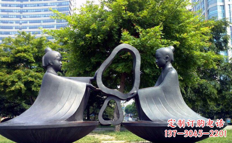 内江特色铜雕-孔融让梨雕塑