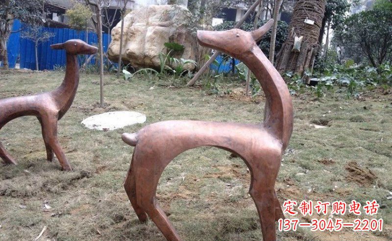 内江室外铜鹿雕塑