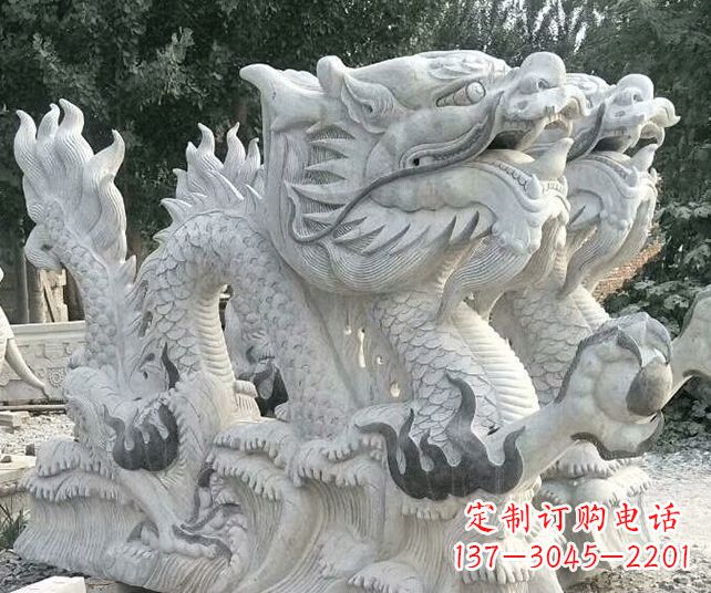 内江优雅古典大理石生肖龙雕塑