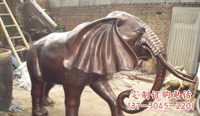 内江精美细腻的铸铜大象雕塑