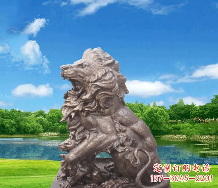 内江高贵雄毅的狮子铜雕